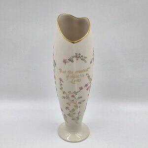Lenox Love is Collection Bud Vase Pink and Blue Flowers on Cream
